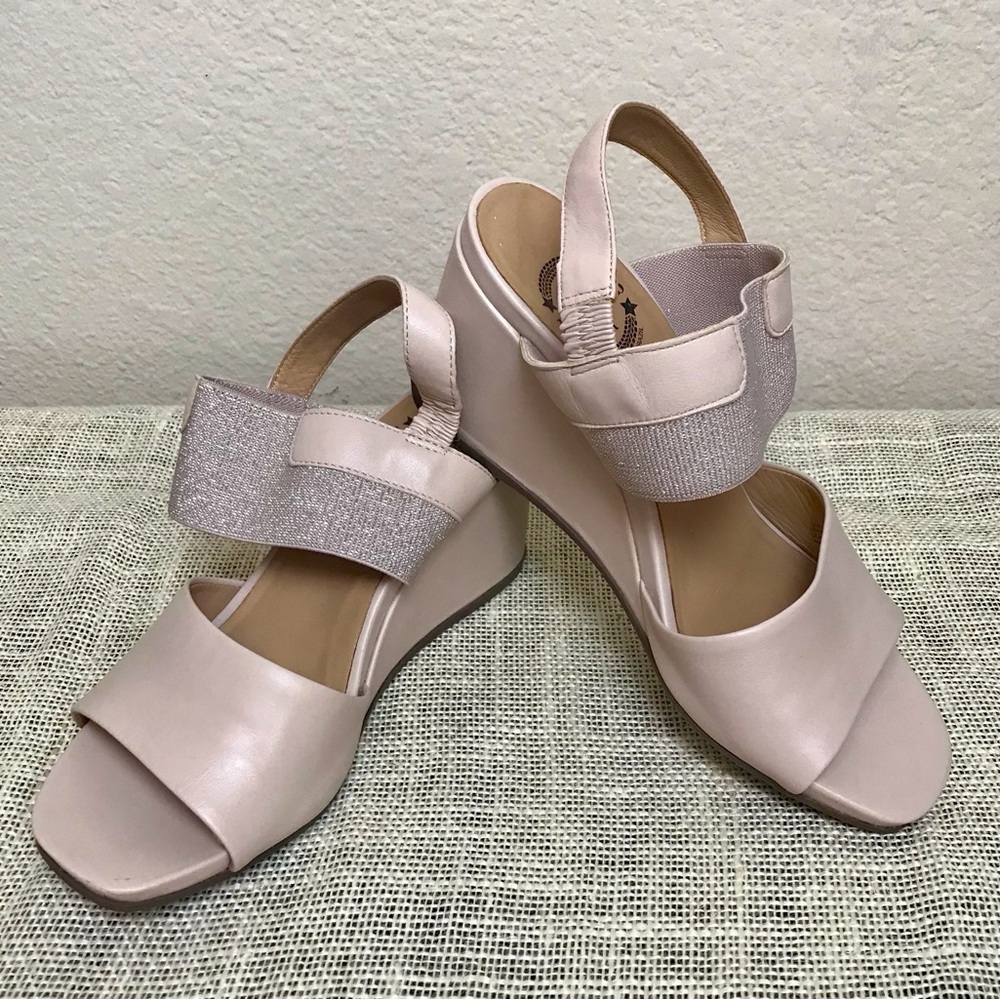 Driver Club USA Long Island Leather Open Toe Slingback Wedge Sandals Sz 10
